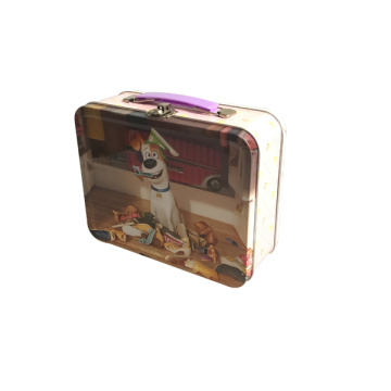 Lunch Tin Box Handle Metal Tin Container Wholesale for Packaging